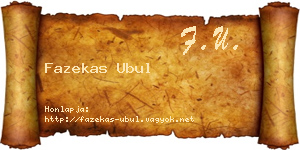 Fazekas Ubul névjegykártya